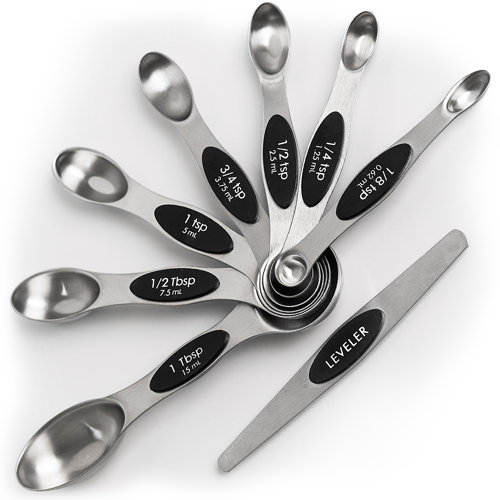 Zulay Kitchen 8 Piece Stainless Steel Measuring Spoon Set & Reviews